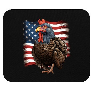 Discover Funny thanksgiving turkey with USA flag Mouse Pads
