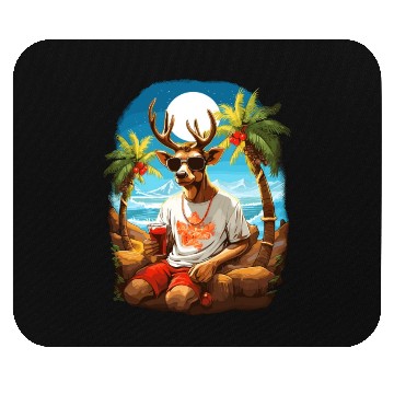 Discover Tropical Reindeer Holiday Escape Mouse Pads