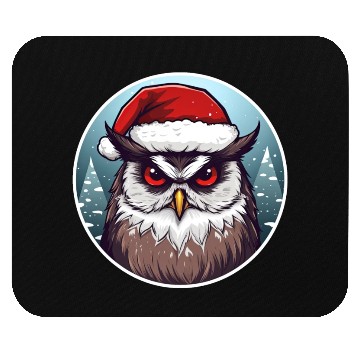Discover Christmas owl Mouse Pads