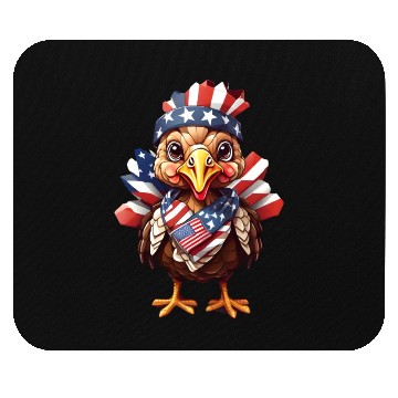 Discover Feathered Patriot: Turkey in Stars & Stripes Mouse Pads