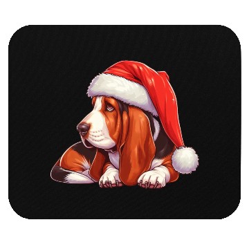 Discover Cute Basset Hound Santa Claus Mouse Pads