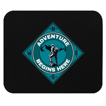 Discover Adventure Begins Here Mountain Hiking Climbing Mouse Pads