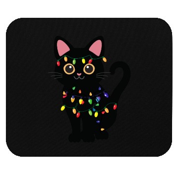 Discover Christmas Cat Black Mouse Pads
