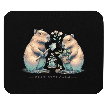 Discover Cultivate Calm Capybara Gardening Mouse Pads