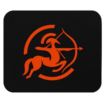 Discover Zodiac Sagittarius Arc Icon Minimalistic In Red Mouse Pads