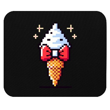 Discover Whimsical 8-Bit Ice Cream: Retro Bow Tie Delight Mouse Pads