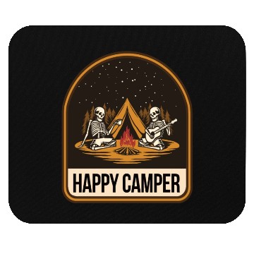 Discover Happy Camper Skeleton Campfire Tent Mouse Pads