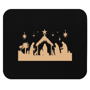 Discover Nativity Scene with Mary Joseph Baby Jesus Mouse Pads