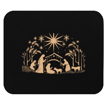 Discover Nativity Scene with Mary Joseph Baby Jesus Mouse Pads