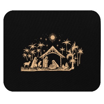 Discover Nativity Scene with Mary Joseph Baby Jesus Mouse Pads