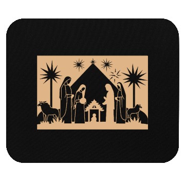Discover Nativity Scene with Mary Joseph Baby Jesus Mouse Pads