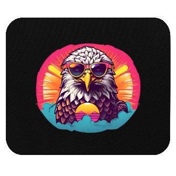 Discover Retro Neon eagle - Retro sunset Mouse Pads