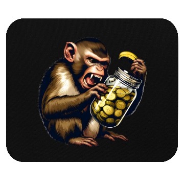 Discover Angry monkey with cucumber jar Mouse Pads