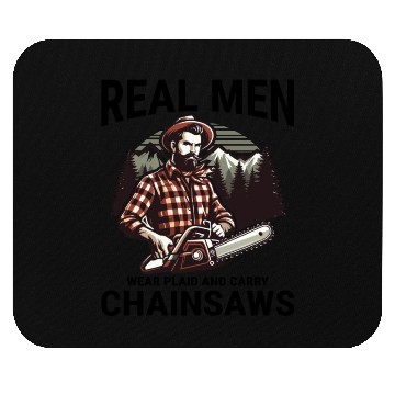 Discover Lumberjack Woodworker Woodcutter Chainsaw Arborist Mouse Pads