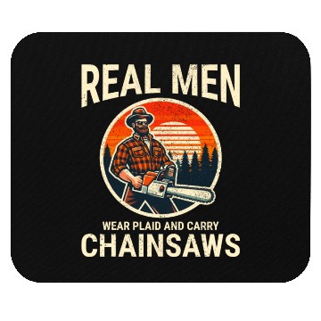 Discover Lumberjack Woodworker Woodcutter Chainsaw Arborist Mouse Pads