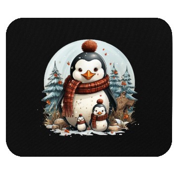 Discover Adorable penguins in Christmas sweaters decorating Mouse Pads