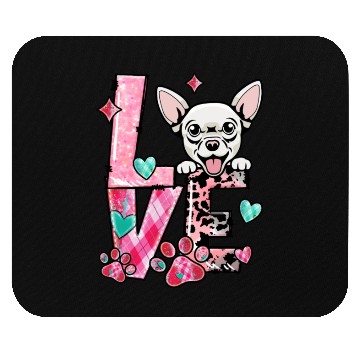 Discover Chihauhau Dog I Love My Dog Valentines Day Mouse Pads