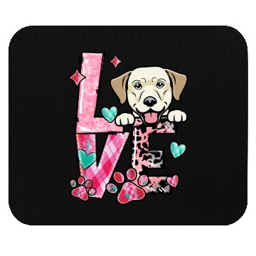 Discover Labrador Dog I Love My Dog Fur Baby Valentines Da Mouse Pads