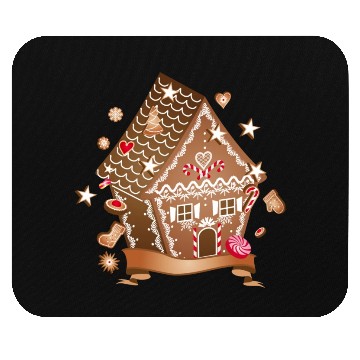 Discover beautifully decorated gingerbread house for XMAS Mouse Pads