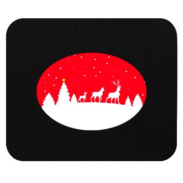 Discover deers in a winter scene Mouse Pads