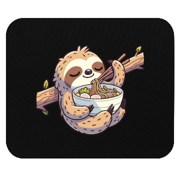 Discover Cute Sloth Eats Ramen Noodles Sloths Ramen Mouse Pads