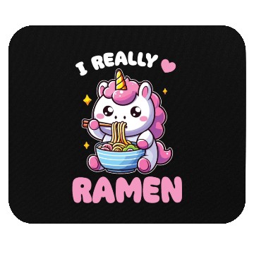 Discover Cute Unicorn Eats Ramen Noodles Unicorns Ramen Mouse Pads