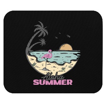 Discover Aloha Summer Flamingo Mouse Pads