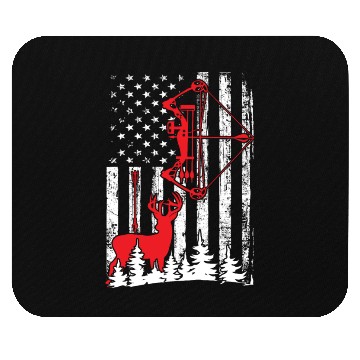 Discover Patriotic Bow Hunting Deer Hunter Flag American Mouse Pads