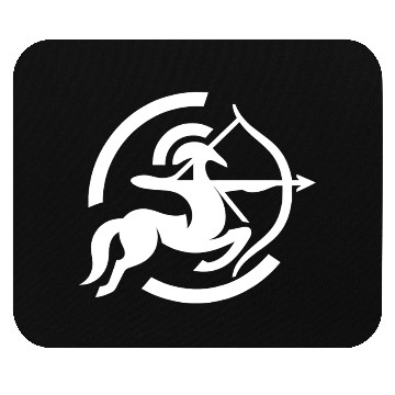 Discover Zodiac Sagittarius Arc Icon Minimalistic White Mouse Pads