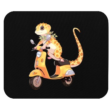 Discover Leopard Gecko on Scooter Funny Lizard Biker Moped Mouse Pads