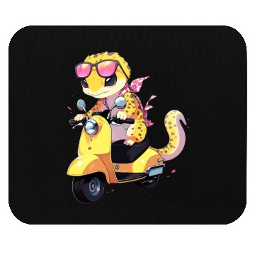 Discover Leopard Gecko on Scooter Funny Lizard Biker Moped Mouse Pads