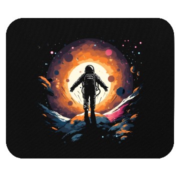 Discover Vintage Minimalist Astronaut Space Adventure Mouse Pads