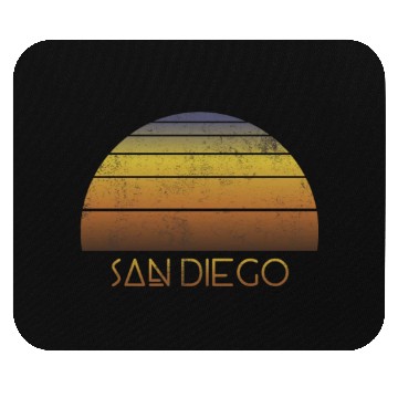 Discover Retro San Diego California Sunset Vacation Mouse Pads