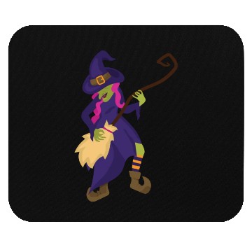 Discover Halloween Witch Using Broom As Guitar Mouse Pads