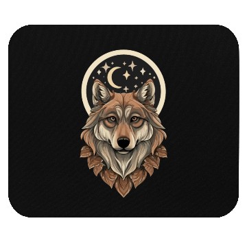 Discover Wolf Moon Stars Design Mouse Pads