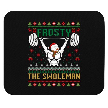 Discover Frosty the Swoleman Fitness Snowman Gym Mouse Pads