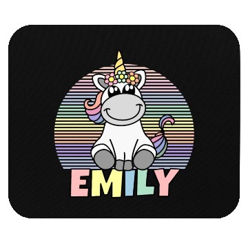 Discover Emily Name Unicorn Mouse Pads