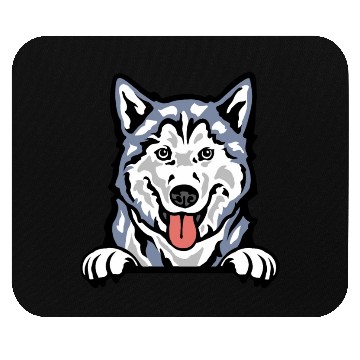 Discover Colored Husky Chronicles: Arctic Elegance Mouse Pads
