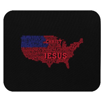 Discover Divine Geography: Jesus' USA Map Mouse Pads