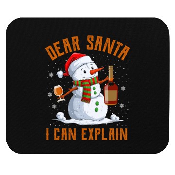 Discover Snowman Dear Santa I can Explain Funny Snow Mouse Pads