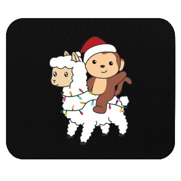 Discover Monkey Lama Christmas Snow Winter Animals Mouse Pads