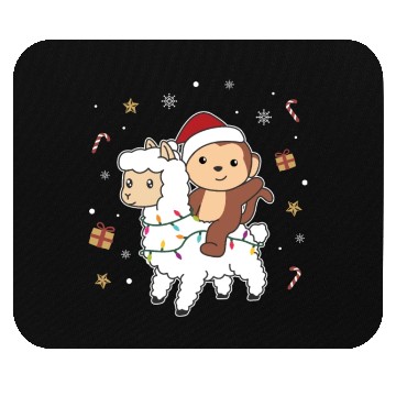 Discover Monkey Lama Christmas Snow Winter Animals Mouse Pads