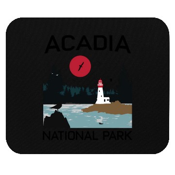 Discover Acadia National Park 80s Maine Mount Island Mouse Pads