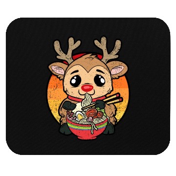 Discover REINDEER EATING RAMEN Mouse Pads