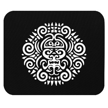 Discover Maori round Tattoo Harmony in white Mouse Pads