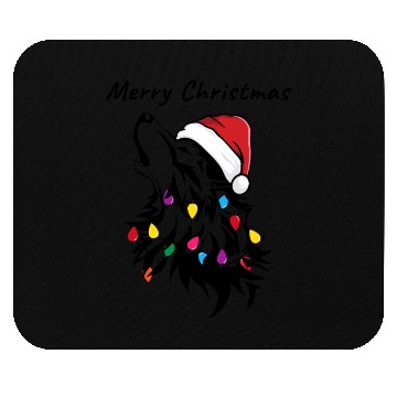 Discover Funny wolf with christmas lights Mouse Pads