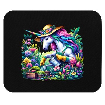 Discover Botanist Unicorn in a Magical Garden Mouse Pads