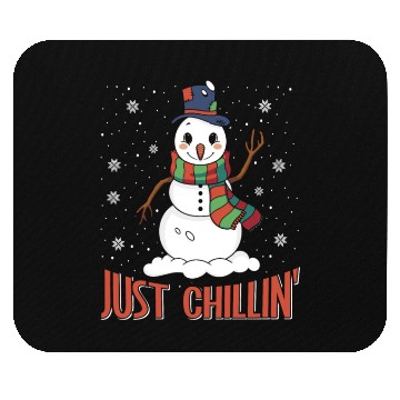 Discover Snowmen Just Chillin' Winter Time Snow Mouse Pads