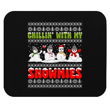Discover Snowmen Chilling with my Snowmies Winter Mouse Pads