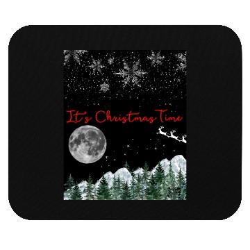 Discover It s Christmas Time 3 1 black Mouse Pads
